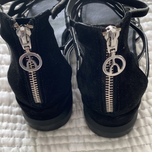 Browns black and silver sandals-9M - Picture 4 of 10